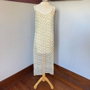 Vintage Trio New York Sheer Chiffon Overlay Dress Small Floral Cottagecore